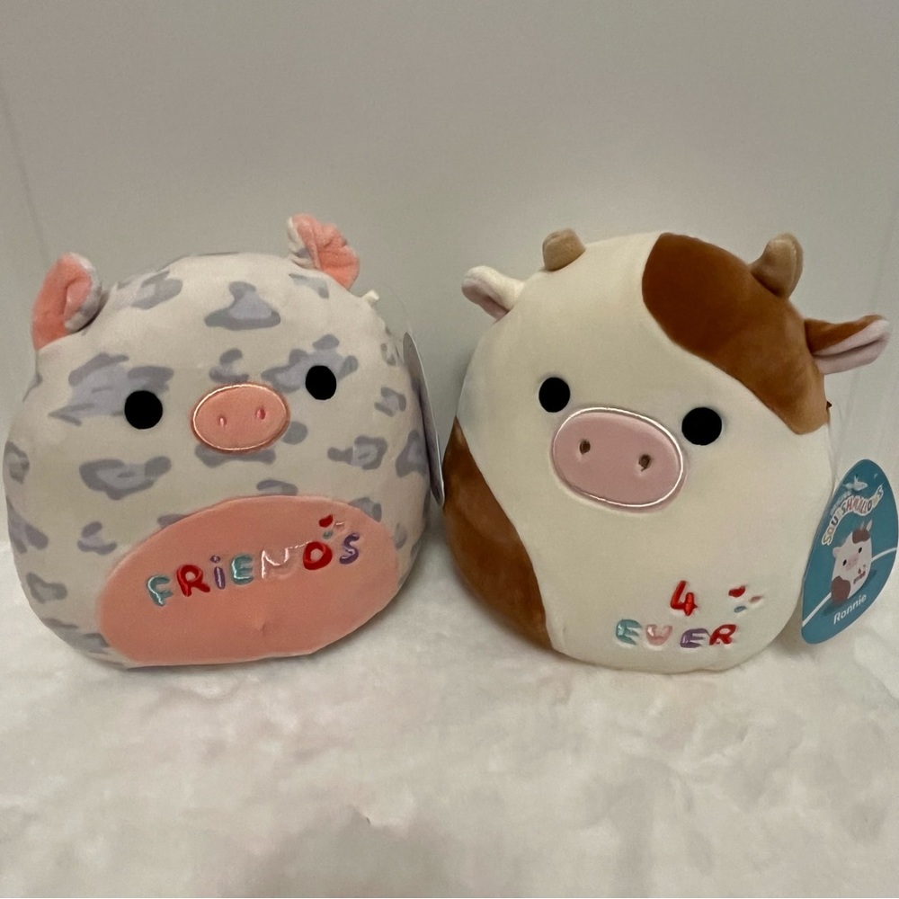 Squishmallows Rosie Pig 🐷, Ronnie Cow 🐮, Friends 4 Ever, 7.5” New